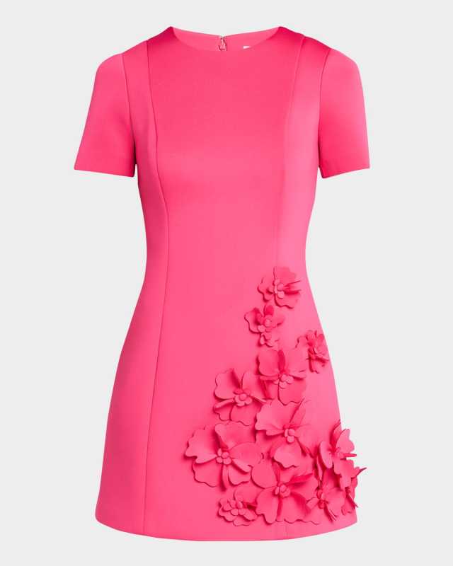 Floral Applique Scuba Mini Dress